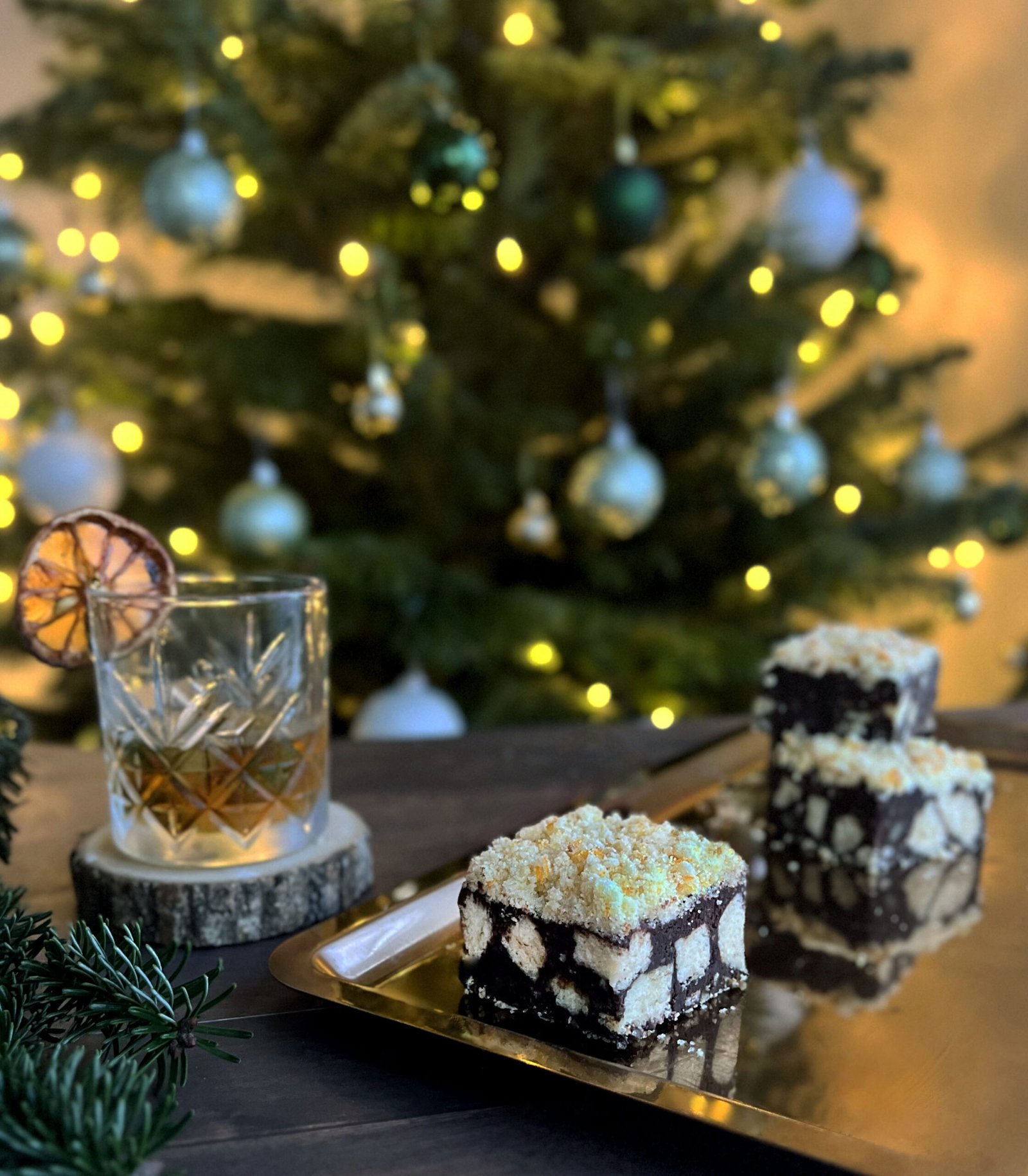 Deep & warming orange and whiskey chocolate tiffin.