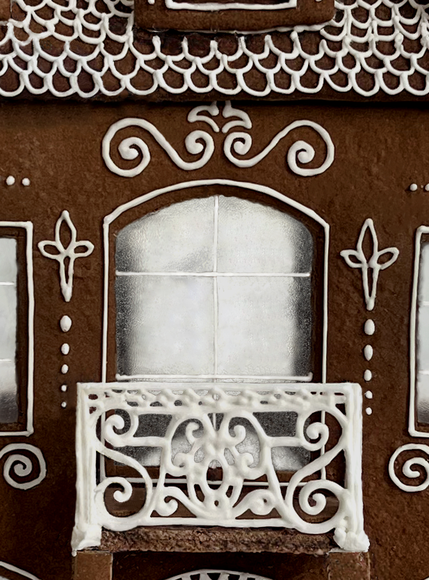 Gingerbread detail – door and balcony.